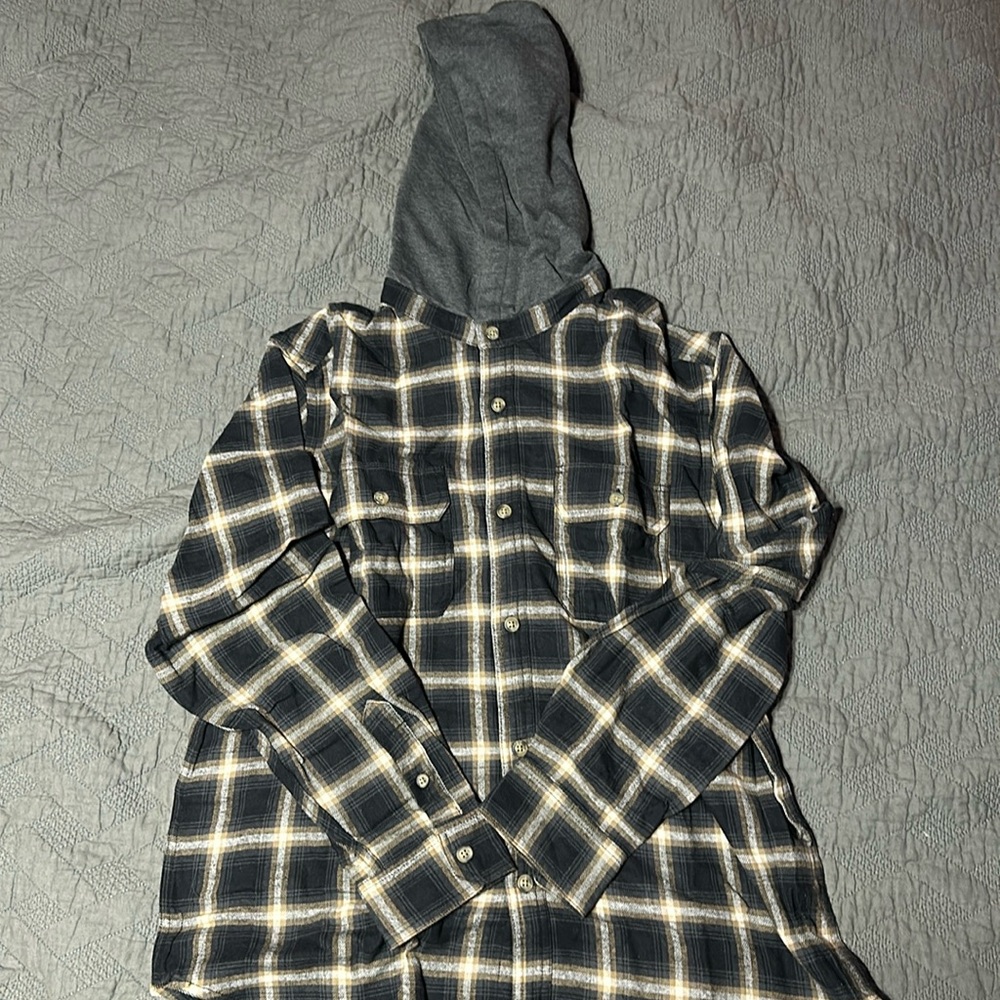 Mens Old Navy Hooded Flannel